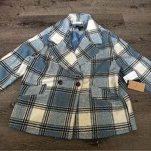 Nordstrom Plaid Jacket in Blue and White